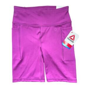 Reebok high rise purple biker shorts new size xs activewear workout Gorpcore